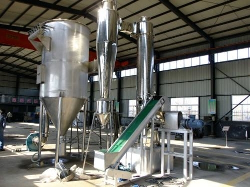 25-60kg / H Stainless Steel Rotary Flash Dryer Screw Feeding Industrial Drying Machine