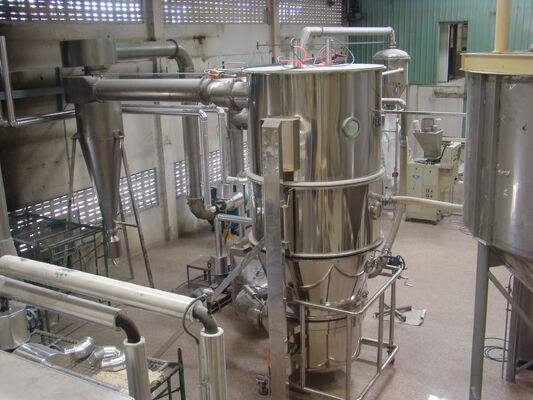 proses granulasi tempat tidur fluidized mesin pengeringan industri pengeringan bubuk basah / Granules