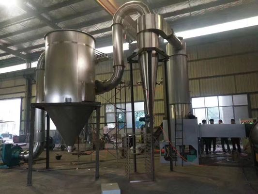 25-60kg / H Stainless Steel Rotary Flash Dryer Screw Feeding Industrial Drying Machine