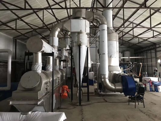 25-60kg / H Stainless Steel Rotary Flash Dryer Screw Feeding Industrial Drying Machine